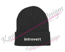 Load image into Gallery viewer, Introvert Embroidered Beanie, Antisocial Knit Beanies , Homebody Personalized Beanie, Trendy Mood Aesthetic Fall Beanie, Winter Beanie