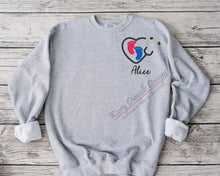 Load image into Gallery viewer, Custom NICU PICU Embroidered Crewneck, Embroider Neonatal Nurse Crewnecks , Pediatrician Doctor Sweatshirts, Midwife Doula Custom Sweatshirt