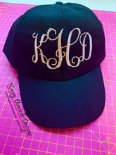 Load image into Gallery viewer, Embroidered Monogram Cap, Custom Hat, Personalized Hats, Monogrammed Baseball Caps, Unstructured Embroider Hats, Bridesmaid Gifts