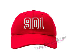 Load image into Gallery viewer, Custom Area Code Embroidered Baseball Cap, Custom Dad Hat, Personalized Baseball Hats, Unstructured Embroider Hats, Aesthetic Dad Caps