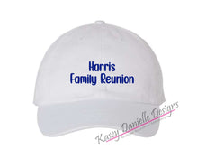 Load image into Gallery viewer, Family Reunion Embroidered Baseball Cap | Custom Family Reunion Dad Hat | Last Name Caps | Custom Family Name Hats