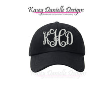 Load image into Gallery viewer, Embroidered Monogram Cap, Custom Hat, Personalized Hats, Monogrammed Baseball Caps, Unstructured Embroider Hats, Bridesmaid Gifts