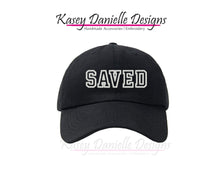 Load image into Gallery viewer, Saved Embroidered Baseball Cap, Custom Christian Dad Hat, Personalized Faith Baseball Hats, Unstructured Embroider Hats