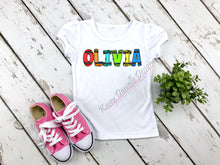Load image into Gallery viewer, Personalized Crayon Shirt for Boys and Girls, Back to School Name Shirts for Kids, Custom Shirt for Toddler