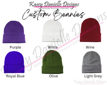 Load image into Gallery viewer, Custom Embroidered Beanie, Customized Knit Beanies , Personalized Logo Business Name Beanie,  Trendy Aesthetic Fall Beanie,  Winter Beanie
