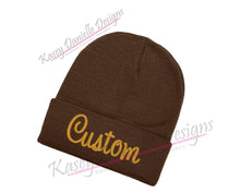 Load image into Gallery viewer, Custom Embroidered Beanie, Customized Knit Beanies , Personalized Logo Business Name Beanie,  Trendy Aesthetic Fall Beanie,  Winter Beanie
