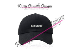 Load image into Gallery viewer, Blessed Embroidered Baseball Cap, Christian Polo Style Dad Hat, Gifts for Believers, Spiritual Caps, Unstructured Aesthetic Hats

