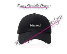 Load image into Gallery viewer, Blessed Embroidered Baseball Cap, Christian Polo Style Dad Hat, Gifts for Believers, Spiritual Caps, Unstructured Aesthetic Hats