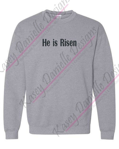 He is Risen Embroidered Crewneck, Resurrection Day Crewnecks, Easter Sweatshirts, Spiritual Sweatshirt