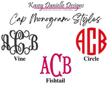 Load image into Gallery viewer, Embroidered Monogram Cap, Custom Hat, Personalized Hats, Monogrammed Baseball Caps, Unstructured Embroider Hats, Bridesmaid Gifts
