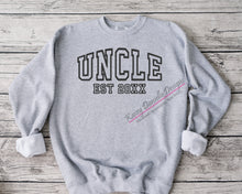 Load image into Gallery viewer, Uncle Varsity Embroidered Crewneck, Embroider Sweatshirts, Est date, Established Date Crewnecks, Father&#39;s Day Sweatshirt, Gifts for Uncles

