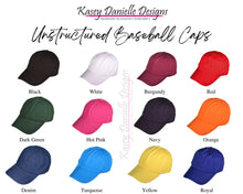 Load image into Gallery viewer, Custom Embroidered Baseball Cap, Custom Dad Hat, Personalized Baseball Hats, Unstructured Embroider Hats, Aesthetic Dad Caps
