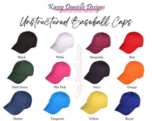 Load image into Gallery viewer, Embroidered Monogram Cap, Custom Hat, Personalized Hats, Monogrammed Baseball Caps, Unstructured Embroider Hats, Bridesmaid Gifts
