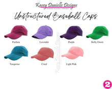 Load image into Gallery viewer, Embroidered Monogram Cap, Custom Hat, Personalized Hats, Monogrammed Baseball Caps, Unstructured Embroider Hats, Bridesmaid Gifts
