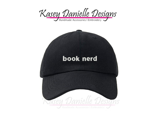 Book Nerd Embroidered Baseball Cap, Bookworm Dad Hat, Reader Baseball Hats, Book Lover Aesthetic Hats