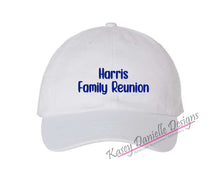 Load image into Gallery viewer, Family Reunion Embroidered Baseball Cap | Custom Family Reunion Dad Hat | Last Name Caps | Custom Family Name Hats
