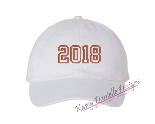 Custom Date Embroidered Baseball Cap, Custom Class of Dad Hat, Personalized Baseball Hats, Unstructured Embroider Hats, Aesthetic Dad Caps