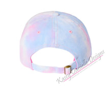 Load image into Gallery viewer, Happy Face Embroidered Tie Dye Baseball Cap, Cotton Candy Tie-Dye Dad Hat, Personalized Baseball Hats, Unstructured Hats, Aesthetic Dad Caps

