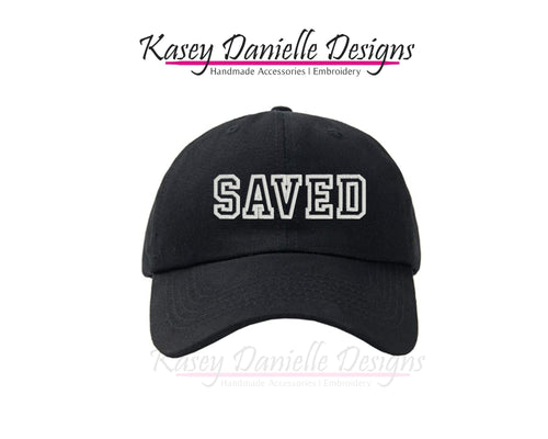 Saved Embroidered Baseball Cap, Custom Christian Dad Hat, Personalized Faith Baseball Hats, Unstructured Embroider Hats
