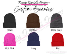 Load image into Gallery viewer, Custom Embroidered Beanie, Customized Knit Beanies , Personalized Logo Business Name Beanie,  Trendy Aesthetic Fall Beanie,  Winter Beanie

