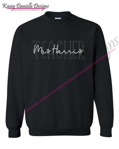 Teacher Custom Embroidered Crewneck, Educator Embroider Sweatshirt, Personalized Crewnecks, Gift for Teachers