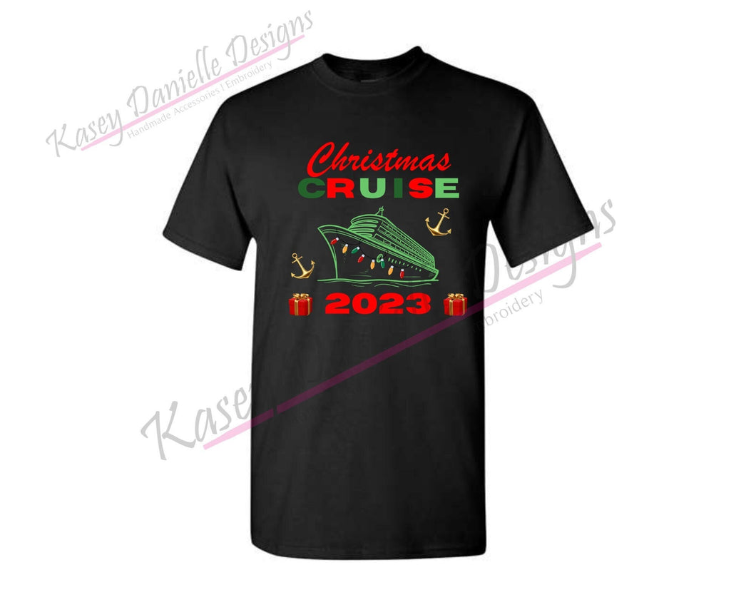 Christmas Cruise Printed T-shirt, Cruise Squad, Cruiser Graphic T-shirts, Family Cruise Tees, Friends Cruise Trip