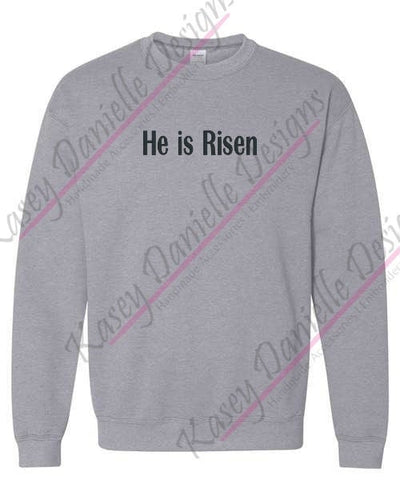 He is Risen Embroidered Crewneck, Resurrection Day Crewnecks, Easter Sweatshirts, Spiritual Sweatshirt